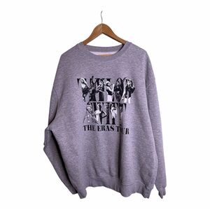 Taylor Swift Era’s Tour 2023 Crew Official Merchandise Gray Graphic Sweater XXL